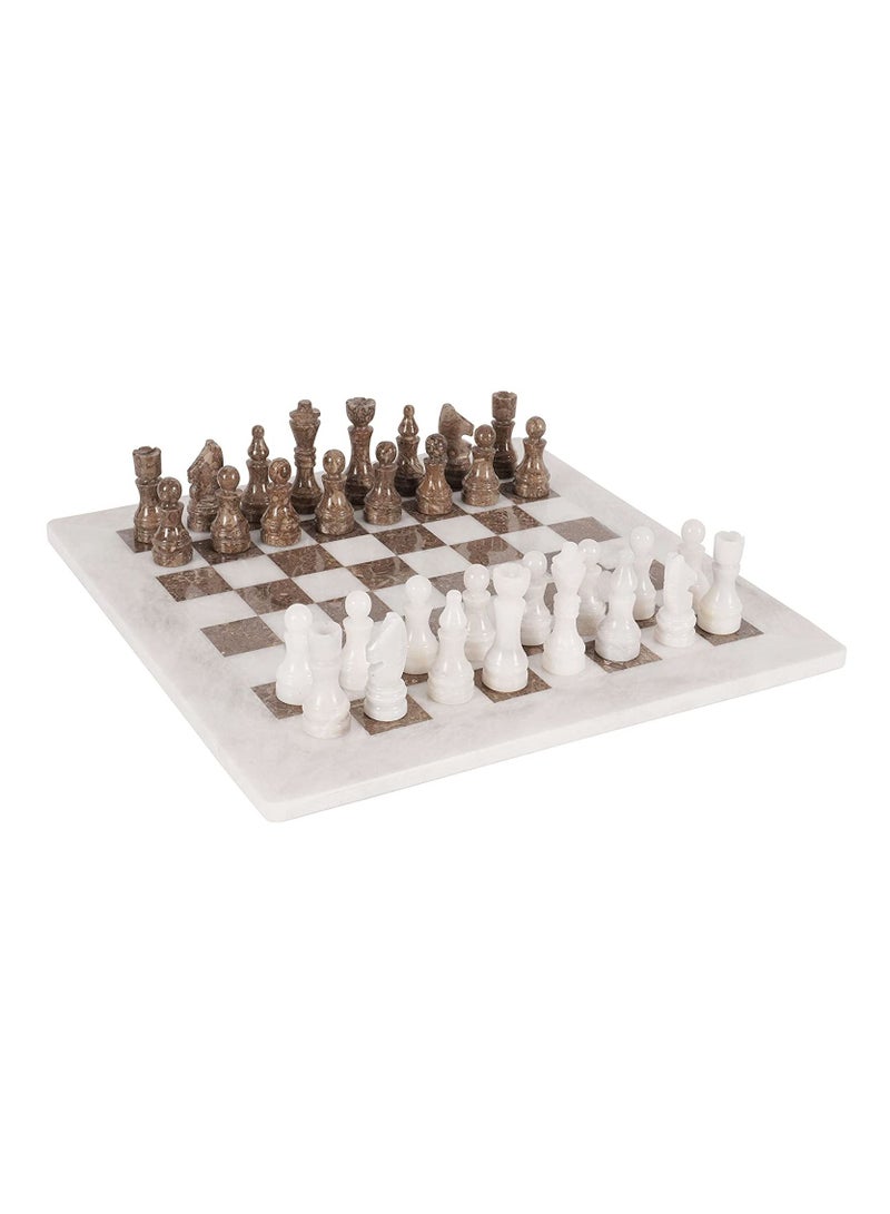 RADICALn Handmade Marble Large White And Oceanic Chess Game Set
