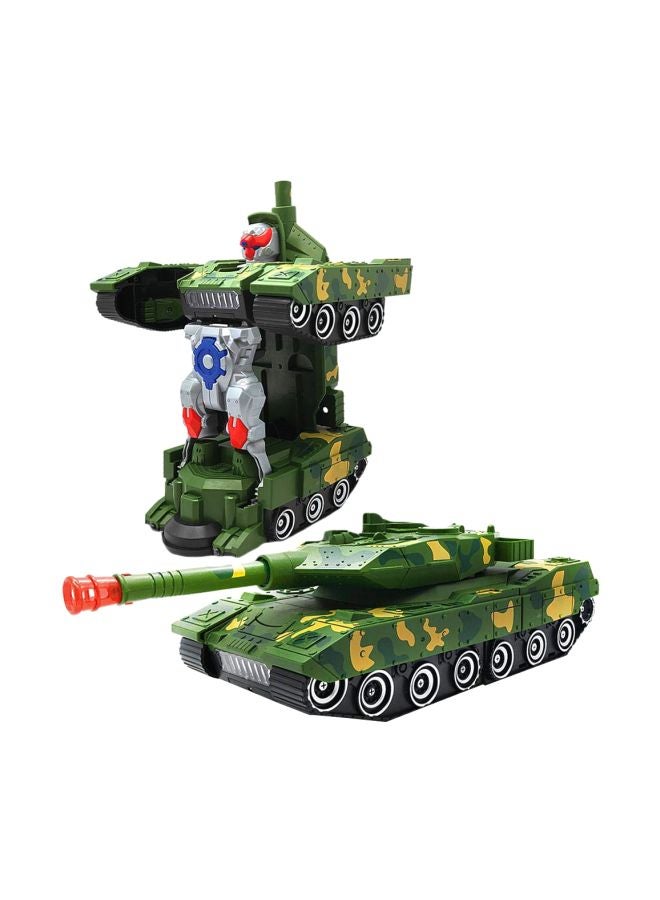 2-In-1 Transformer Army Tank Robot With Light