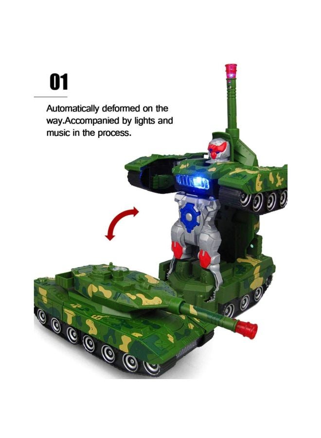 2-In-1 Transformer Army Tank Robot With Light