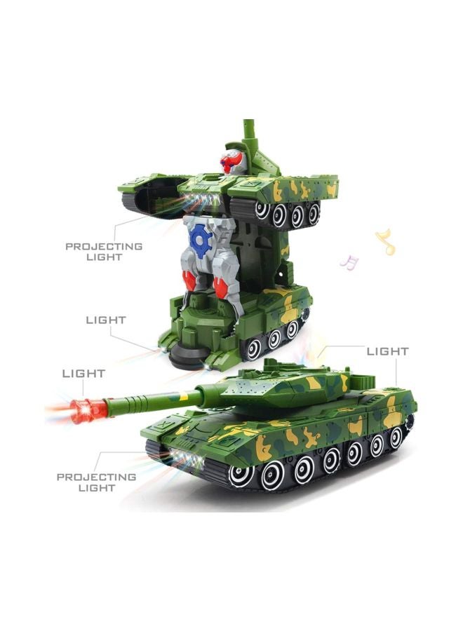 2-In-1 Transformer Army Tank Robot With Light