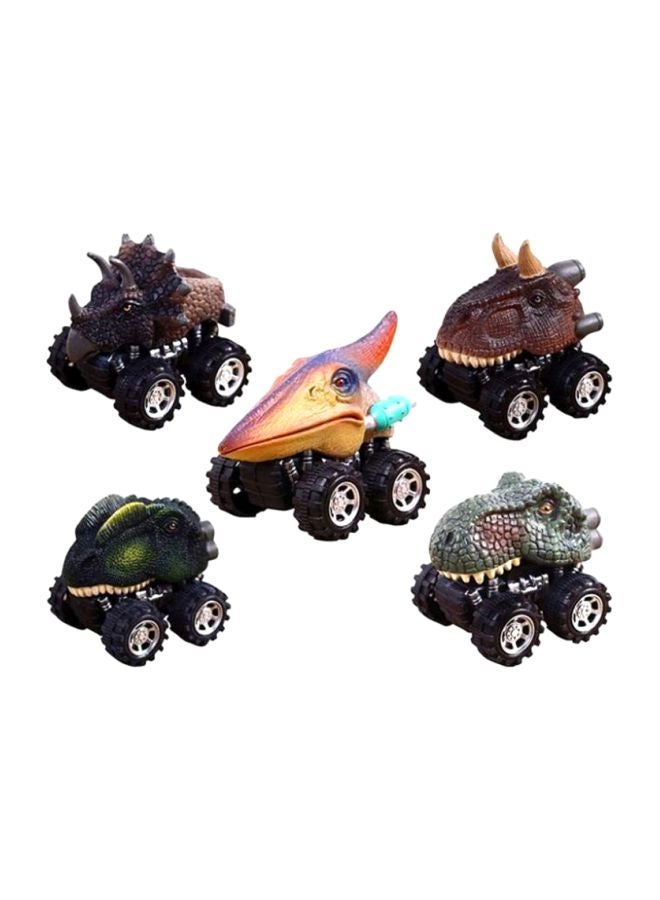 5-Piece Pull Back Dino Cars Toy Set Multicolour