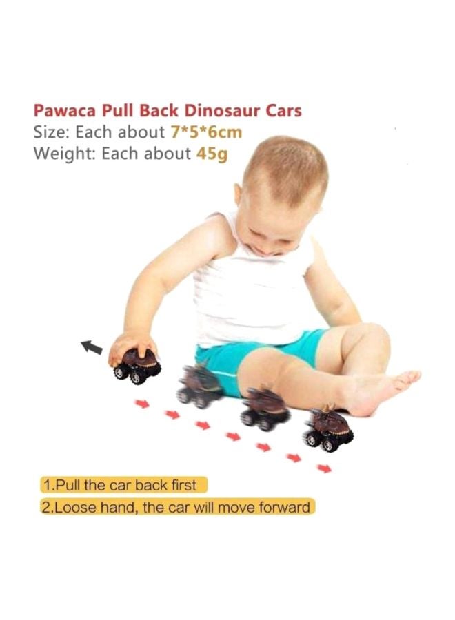 5-Piece Pull Back Dino Cars Toy Set Multicolour