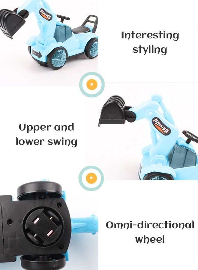 Engineering Vehicle, Electric Excavator Toy with Music and Light, Universal Wheels, DIY Assembly Excavator, Toys Cars Gifts for Kids, Boys & Girls Birthday