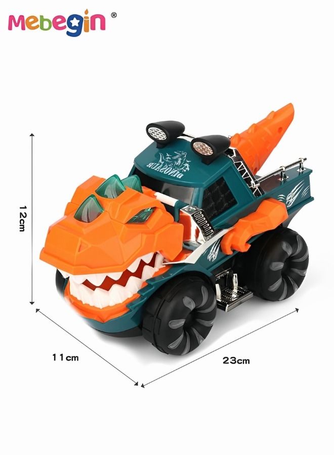 Dinosaur Toy Car for Boys Girls Monster Truck with Flashing Lights Music Roaring Sound Dino Toddler Light up Toys Car