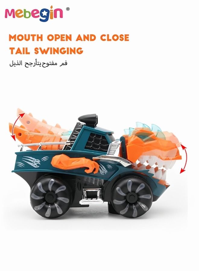 Dinosaur Toy Car for Boys Girls Monster Truck with Flashing Lights Music Roaring Sound Dino Toddler Light up Toys Car