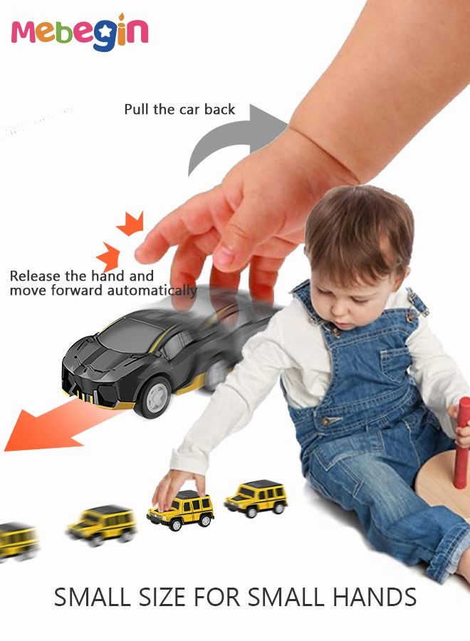 8 Pieces Mini Vehicles Pull Back Cars Toys Set,City Cars and Trucks Toy Mini Model Vehicles Set for Toddlers, Boys, Girls’ Educational Play Party Favors, Birthday Gift