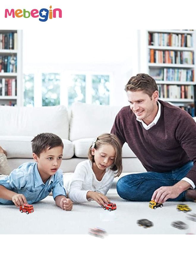 8 Pieces Mini Vehicles Pull Back Cars Toys Set,City Cars and Trucks Toy Mini Model Vehicles Set for Toddlers, Boys, Girls’ Educational Play Party Favors, Birthday Gift