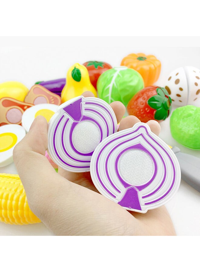 25-pieces Creative Kitchen Pretend Play Toy Set With Non-toxic Material for Kids 12x12x10cm