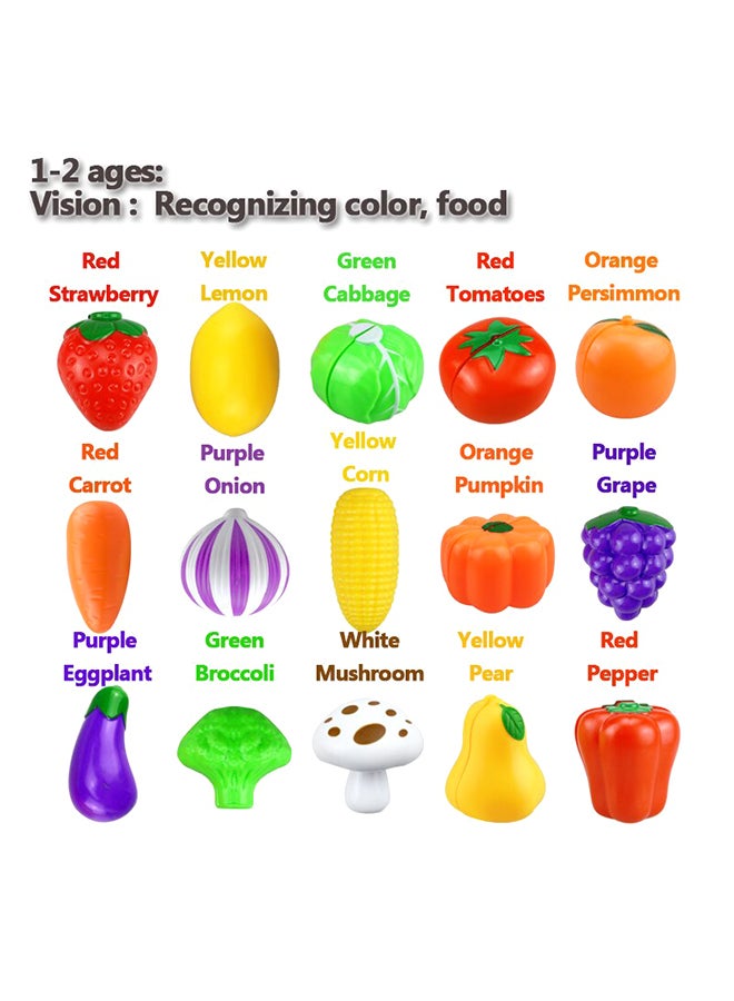 25-pieces Creative Kitchen Pretend Play Toy Set With Non-toxic Material for Kids 12x12x10cm