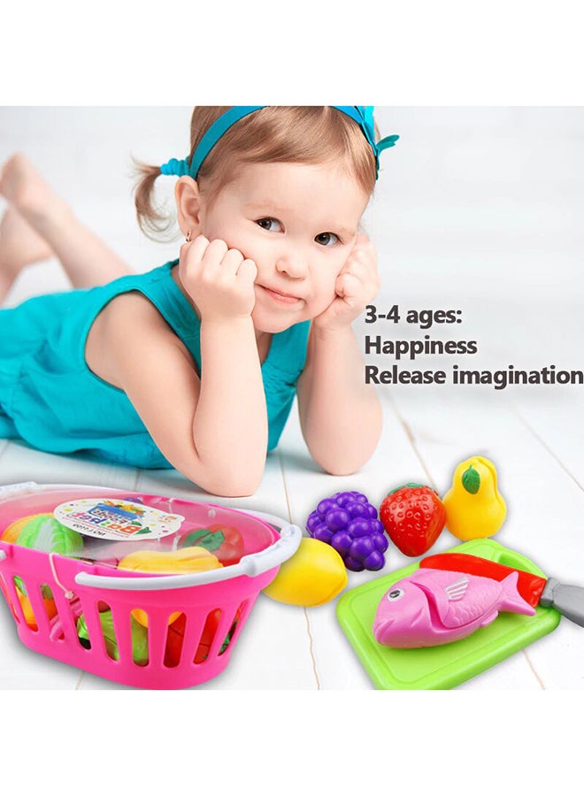25-pieces Creative Kitchen Pretend Play Toy Set With Non-toxic Material for Kids 12x12x10cm