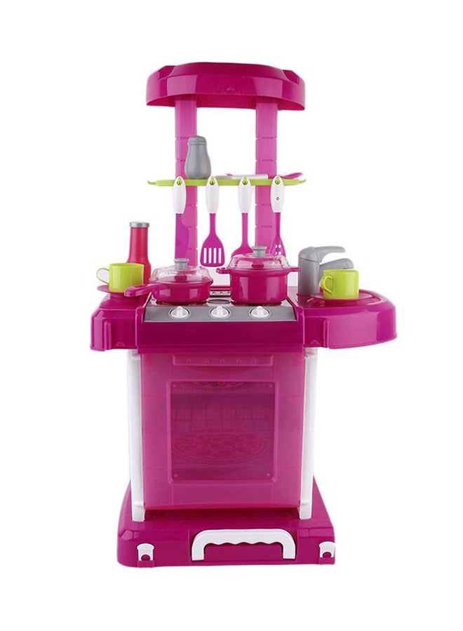 19-Piece Portable Electronic Kitchen Cookware Pretend Playset