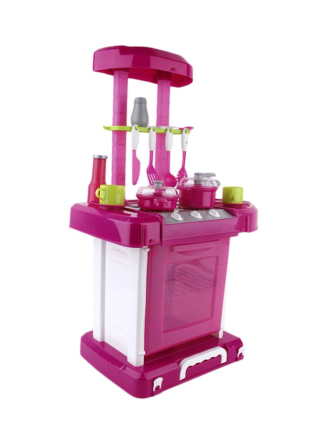 19-Piece Portable Electronic Kitchen Cookware Pretend Playset