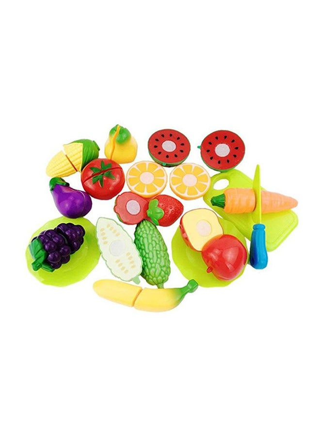 16- Piece Classic Cutting Vegetables And Fruit Kitchen Toy Set For Kids, 3+ Years 10x4.5x4.5cm