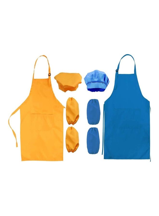 2-Piece Kids Aprons with Chef Hat and Sleeve Set