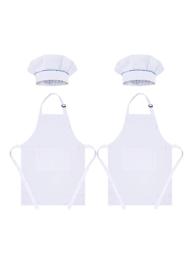 2-Piece Chef Aprons with Hats and Sleeves Set for Kids