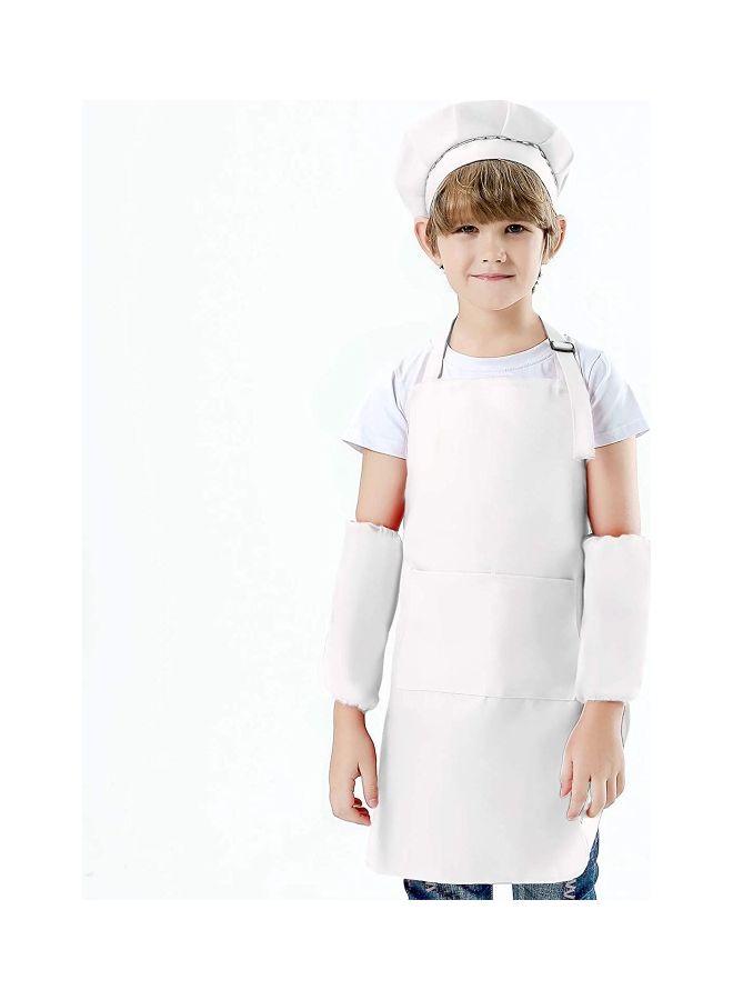2-Piece Chef Aprons with Hats and Sleeves Set for Kids