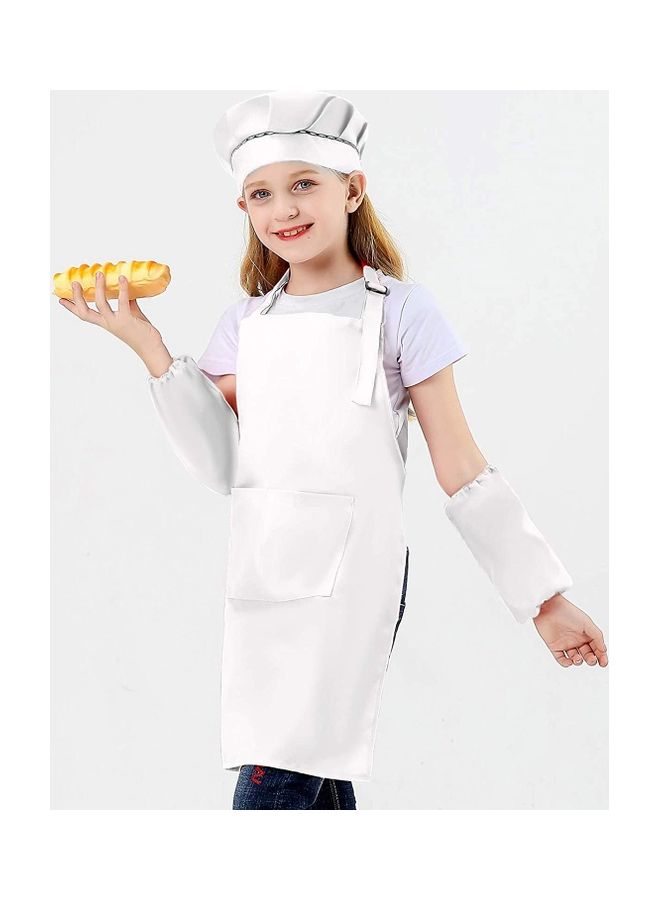 2-Piece Chef Aprons with Hats and Sleeves Set for Kids
