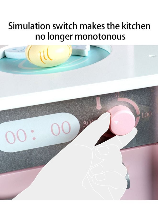 Children Pretend Toy Wooden Cooking Toys Play Kitchen Set With Accessories Kids Role Playing Game