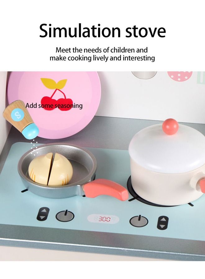 Children Pretend Toy Wooden Cooking Toys Play Kitchen Set With Accessories Kids Role Playing Game