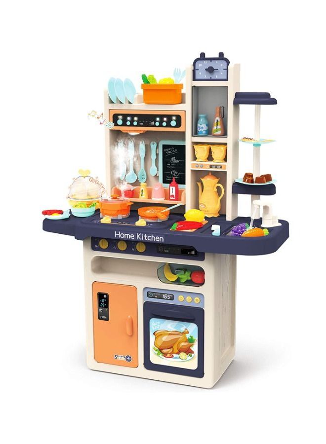 B&K Kids Kitchen Playset Pretend Food Toys, 38 Pcs Set Chef Role Play Accessories, Simulation Of Cooking Spray Water, Fruits, Vegetable, Tea Playset Toys