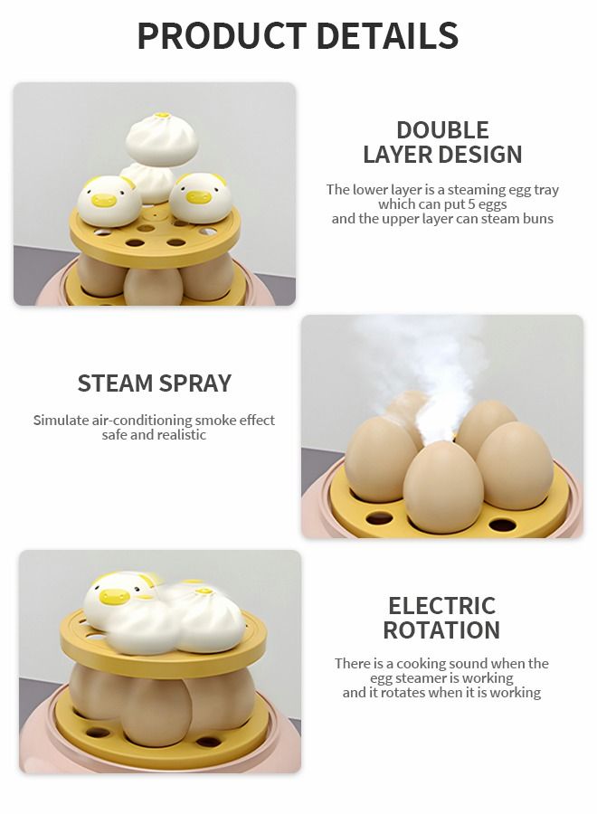 Kitchen Toys Kids Cookware Toy Set, Simulation Egg Steamer With Light And Sound Effects, Children's Spray Kitchen Toys Play House Toys