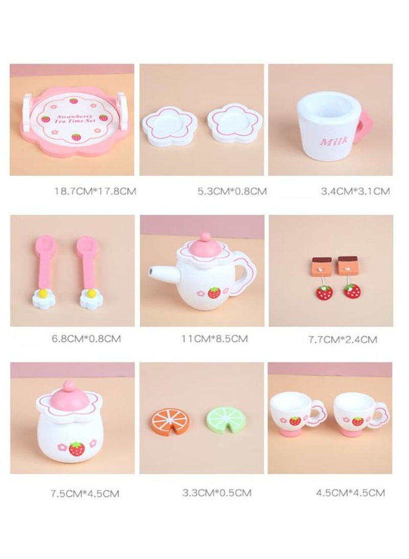 Pretend Play Toy Tin Tea Party Set Kit for Little Girls