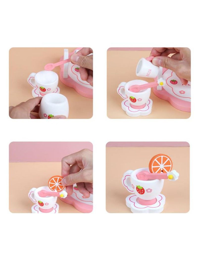 Pretend Play Toy Tin Tea Party Set Kit for Little Girls