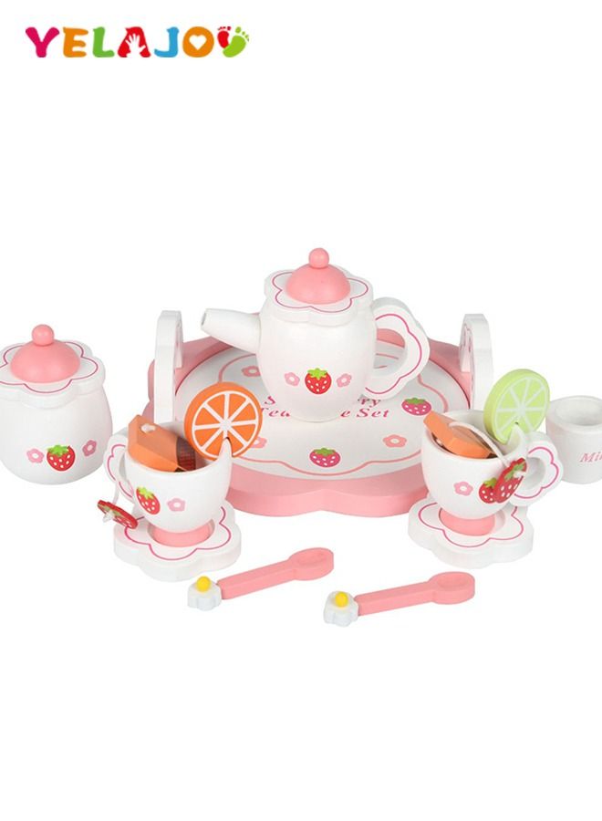Pretend Play Toy Tin Tea Party Set Kit for Little Girls