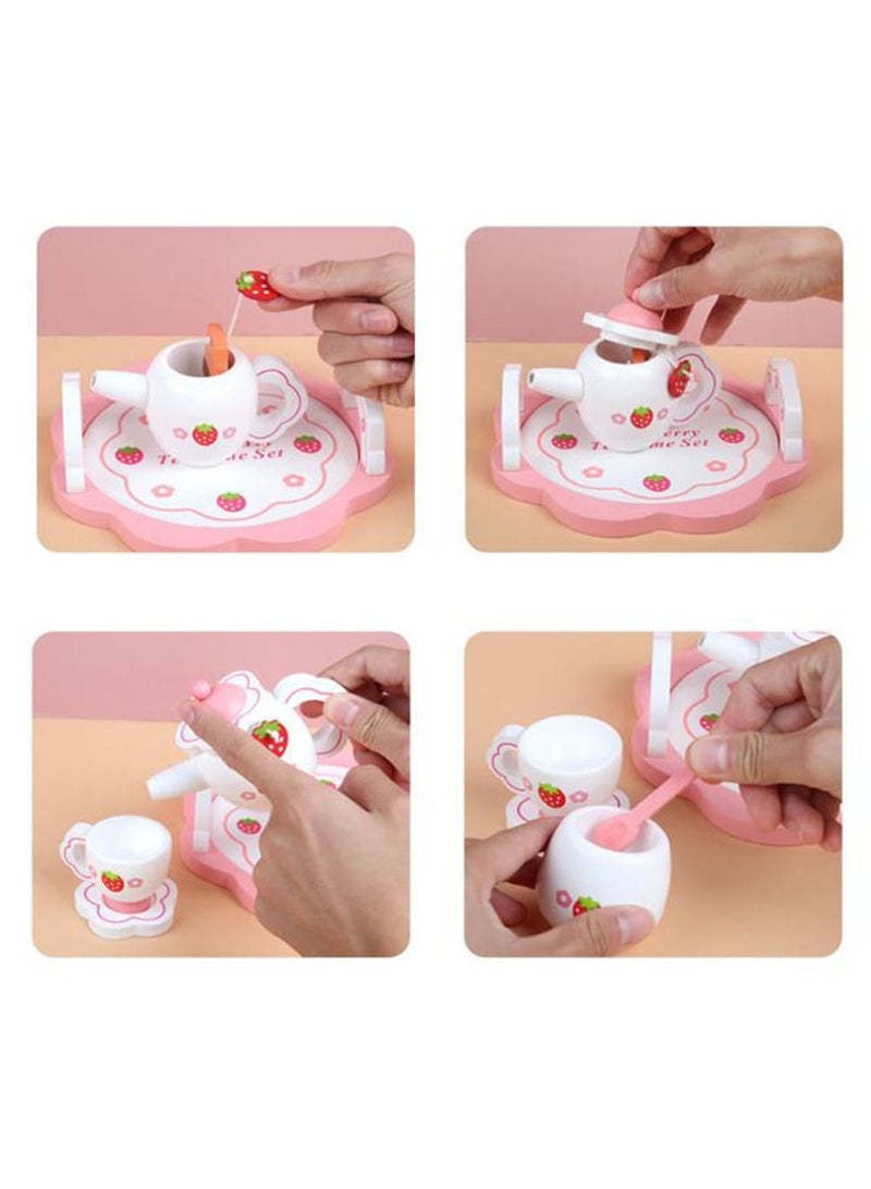 Pretend Play Toy Tin Tea Party Set Kit for Little Girls