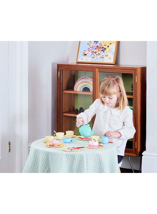 36-Piece Tea Set: Colorful Playset With Teapot, Milk Jug, Cups, Saucers, Cake, And More. Suitable For Preschool Toys, For Children Aged 3+