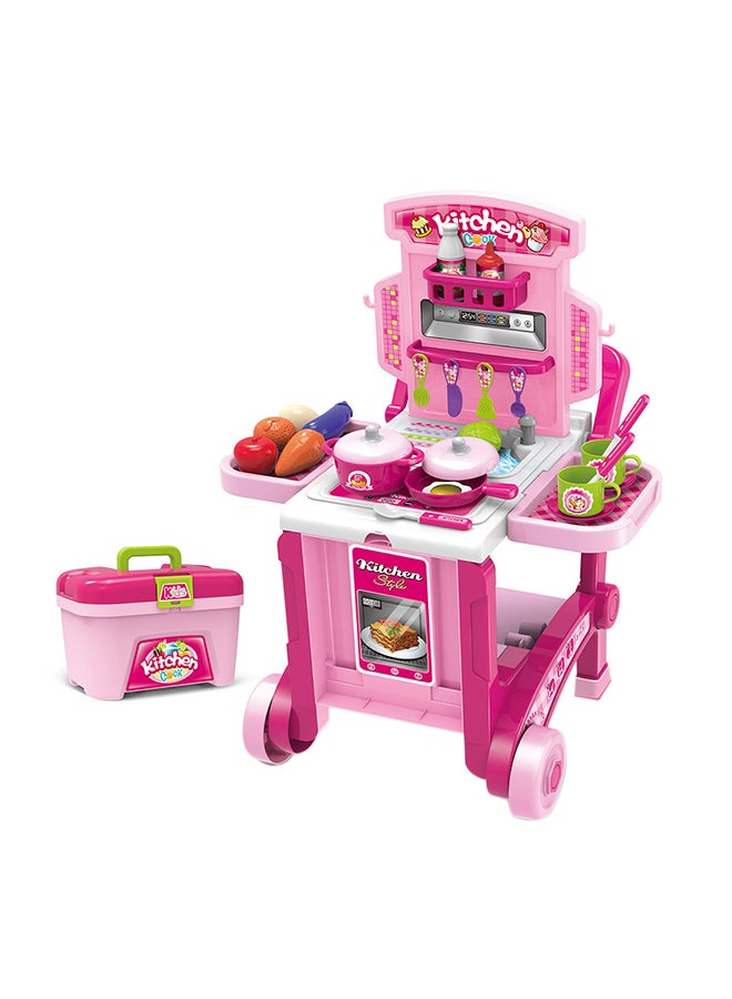 3-In-1 Portable Lightweight Unique Design Pretend Little Chef Kitchen Playset