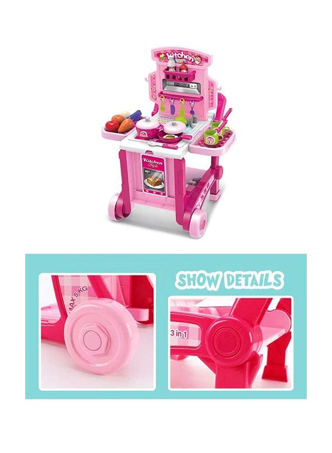 3-In-1 Portable Lightweight Unique Design Pretend Little Chef Kitchen Playset