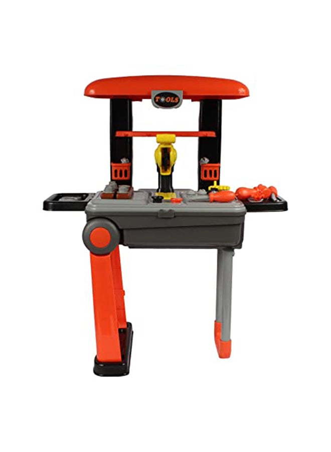 2-In-1 Portable Lightweight Compact Pretend Deluxe Tool Luggage Set For Boys