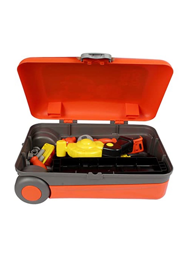 2-In-1 Portable Lightweight Compact Pretend Deluxe Tool Luggage Set For Boys