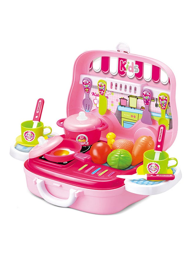 Portable Lightweight Compact Unique Detailed Design Pretend  Kitchen Cook Little Chef Set