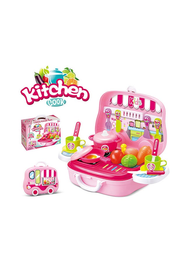 Portable Lightweight Compact Unique Detailed Design Pretend  Kitchen Cook Little Chef Set