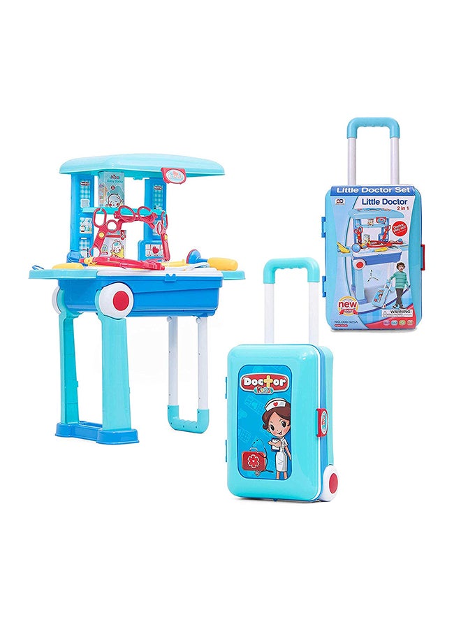 2 In 1 Little Pretend Doctor Play Set With Suitcase Trolley Educational Toy For Kids 63x53x25cm