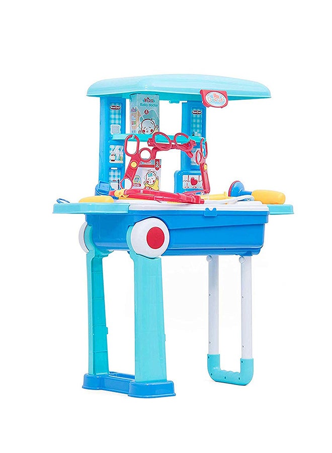 2 In 1 Little Pretend Doctor Play Set With Suitcase Trolley Educational Toy For Kids 63x53x25cm