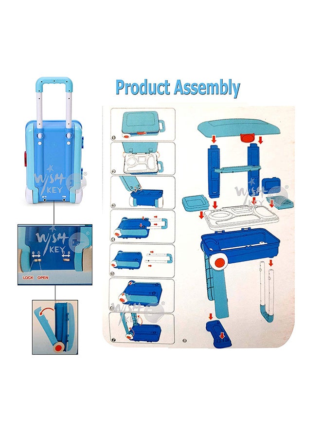 2 In 1 Little Pretend Doctor Play Set With Suitcase Trolley Educational Toy For Kids 63x53x25cm
