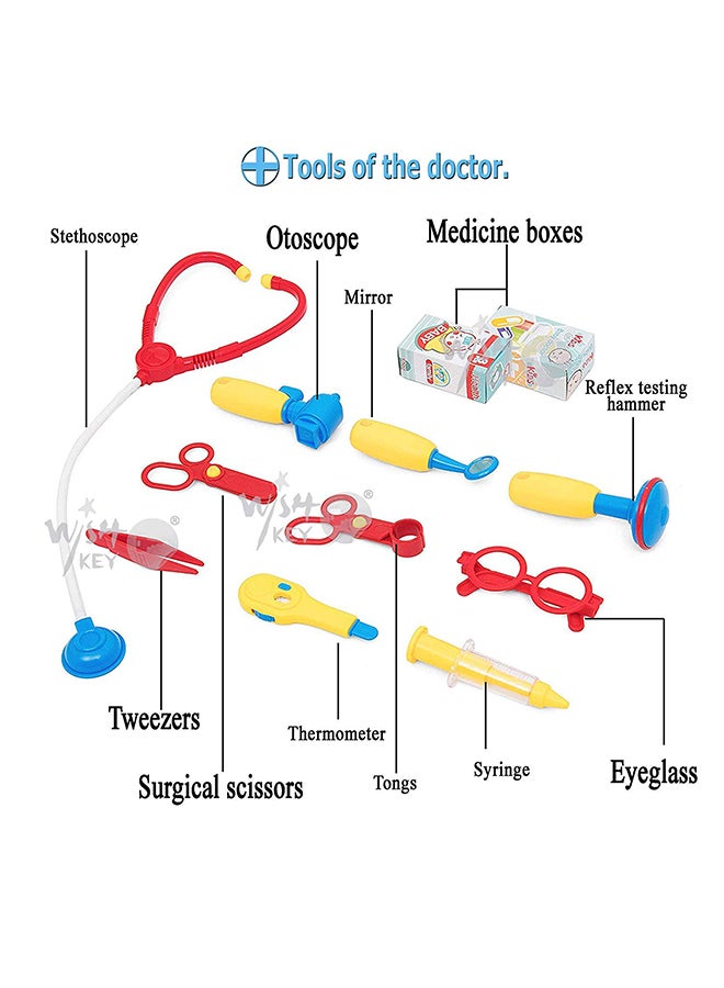 2 In 1 Little Pretend Doctor Play Set With Suitcase Trolley Educational Toy For Kids 63x53x25cm