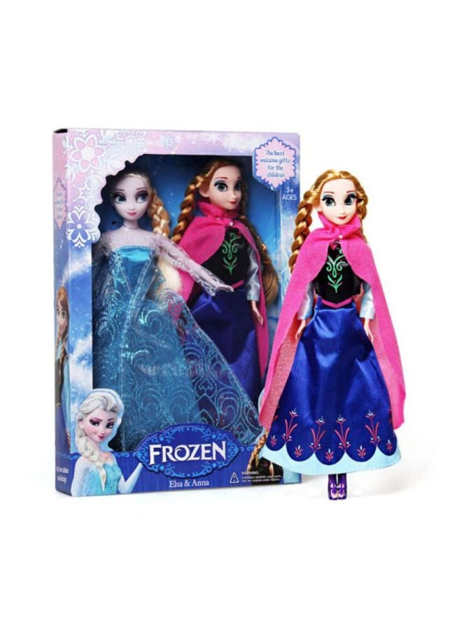 Princess Elsa And Anna Frozen Doll Se For Girls Multicolored Authentic Design ‎12.9x10.5x2.1cm