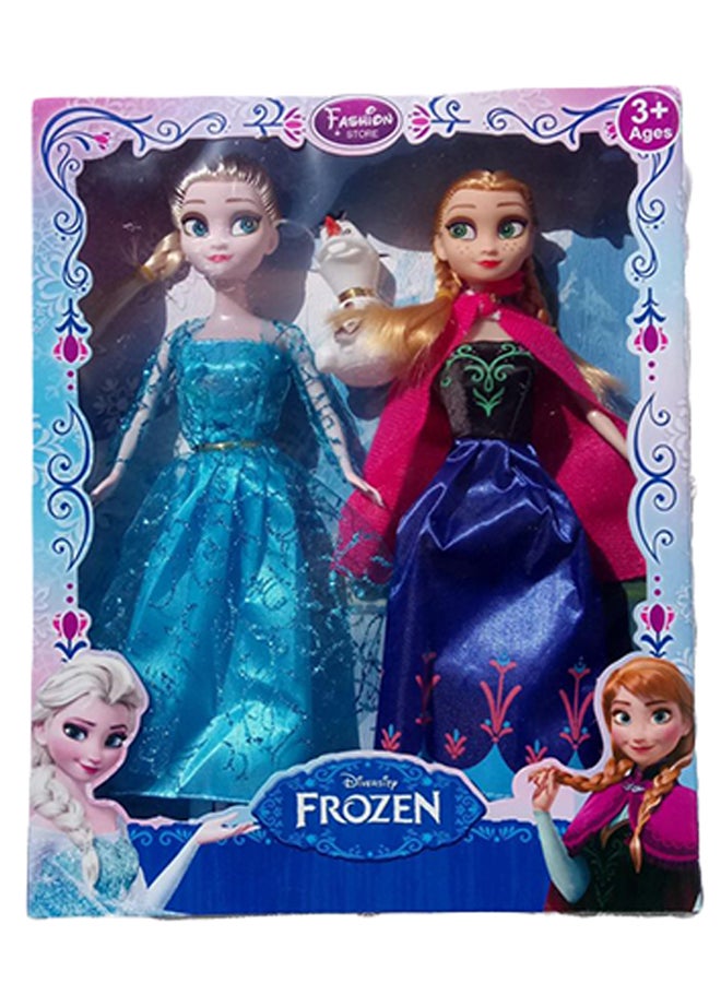 2-Piece Elsa And Anna Sister Doll Set