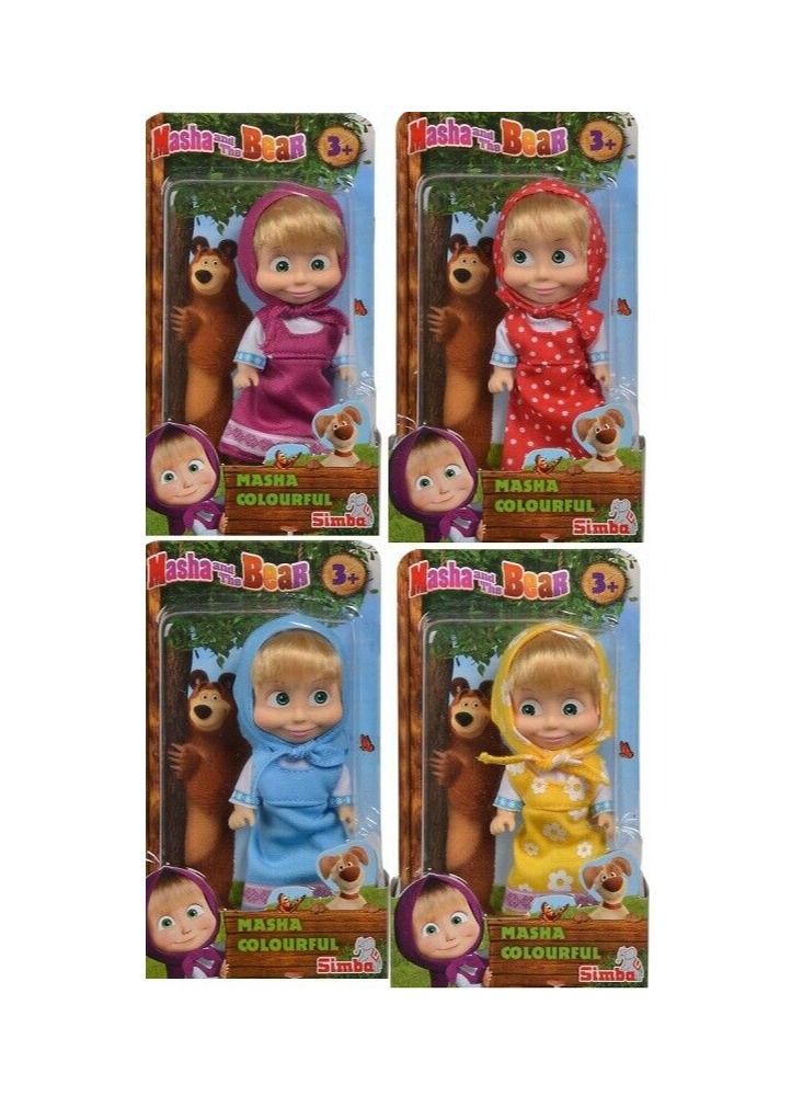 Masha and The Bear Colorful Doll 12cm - 1 Piece Only - Character/Style/Color May Vary - Assorted