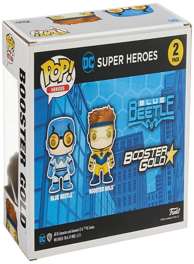 Funko Pop! Heroes: DC Heroes Booster Gold & Blue Beetle (Metallic Versions) Vinyl Figure 2-Pack