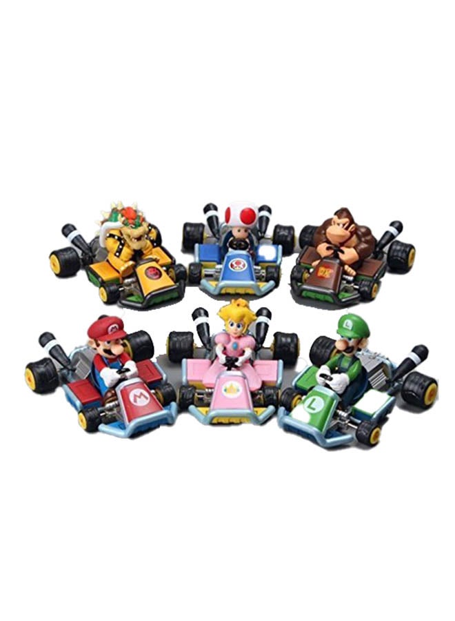 6-Piece Super Mario Bros Pull Back Karts With Figures