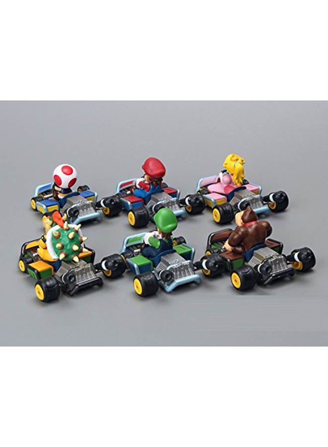 6-Piece Super Mario Bros Pull Back Karts With Figures