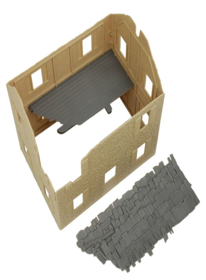 BMC WW2 Bombed French Farm House - Plastic Army Men Playset Accessory