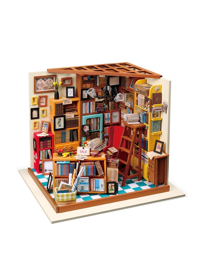 DIY Miniature Wooden Crafts-Fashion Library Dollhouse Set