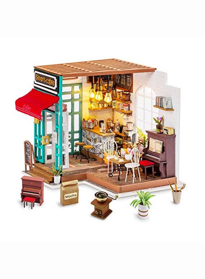 Diy Dollhouse Miniatures Tiny House Building Craft Kit Christmas/Birthday Gift For Adults And Teens(Simon?S Coffee)