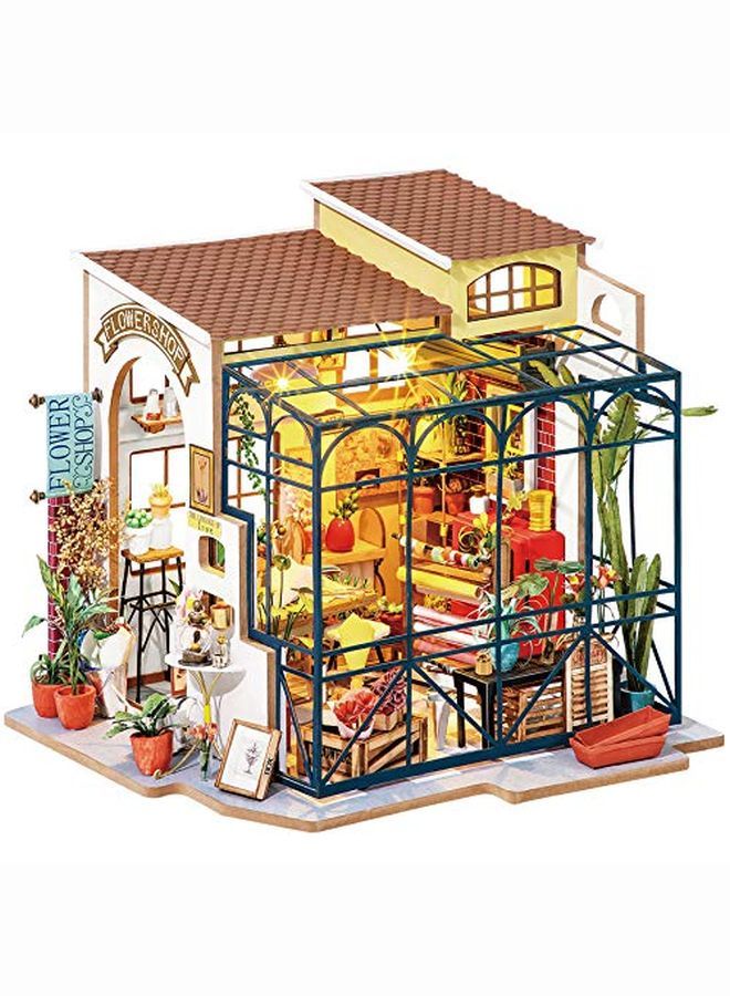 Diy Tiny House Miniature Dollhouse 3D Wooden Building Kit Gift For Birthdaychristmasanniversary Emily'S Flower Shop